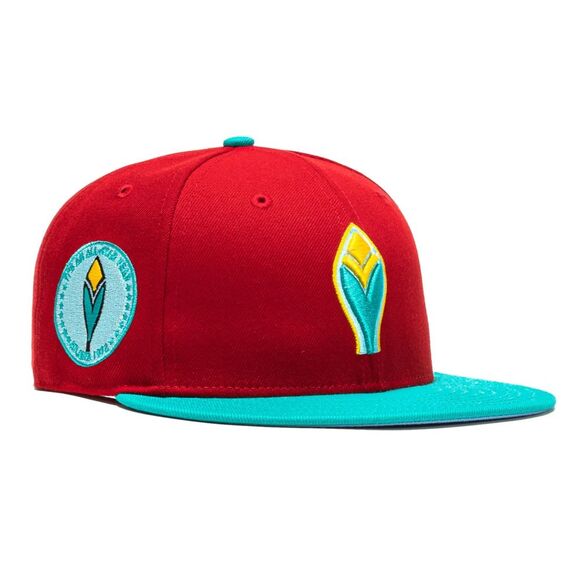 Atlanta Braves New Era 59FIFTY Hat Cap‎ Size 7 1/8 Captain Planet Red Blue UV - Picture 1 of 16